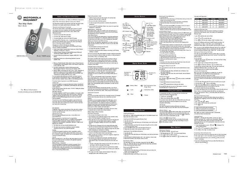 Motorola Talkabout T5603 series User manual