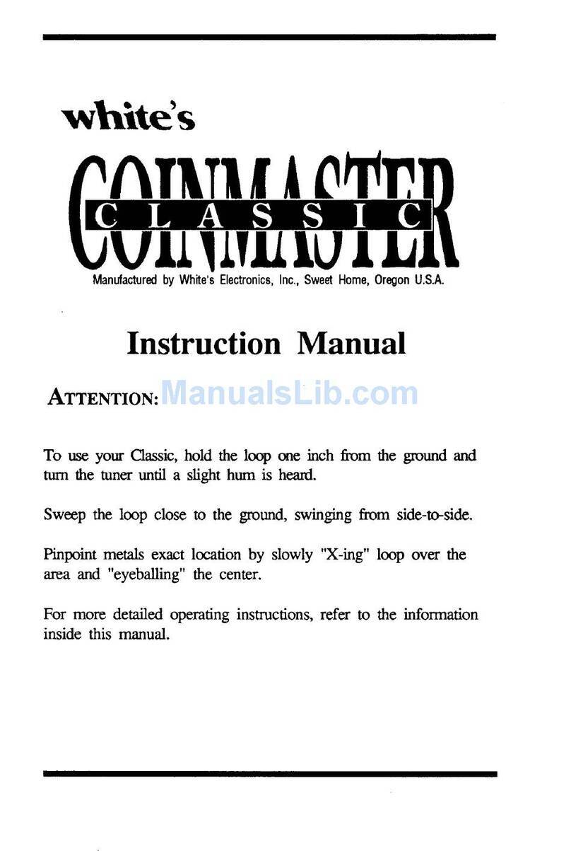 White’s Electronics Coinmaster classic instruction manual
