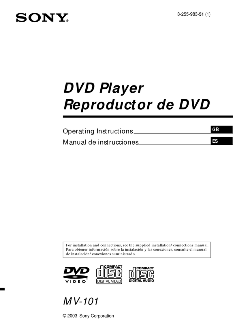 Sony MV-101 - Mobile Dvd User manual Sony MV-101 - Mobile Dvd User manual