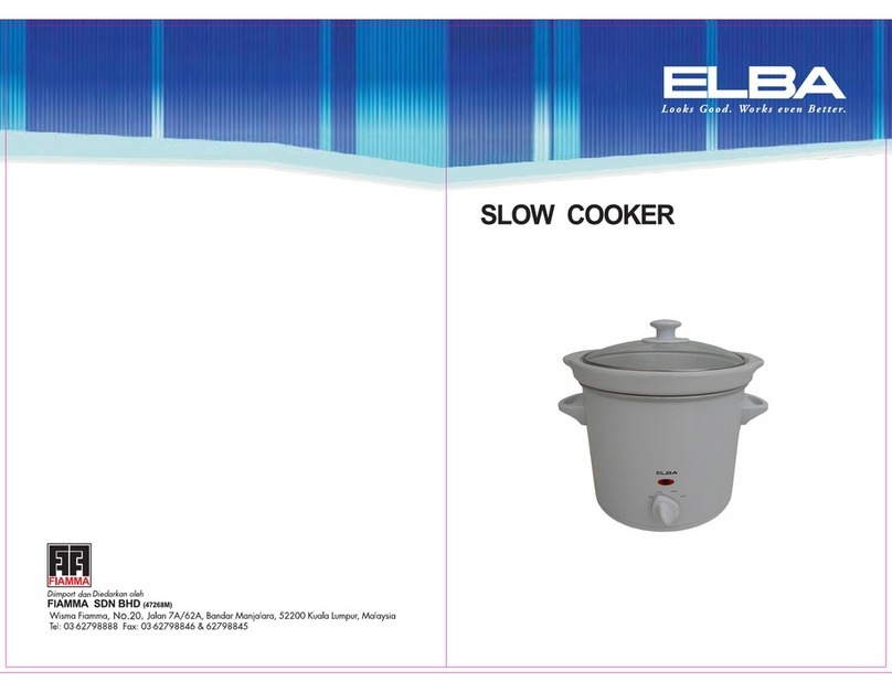 Elba Slow Cooker operating instructions