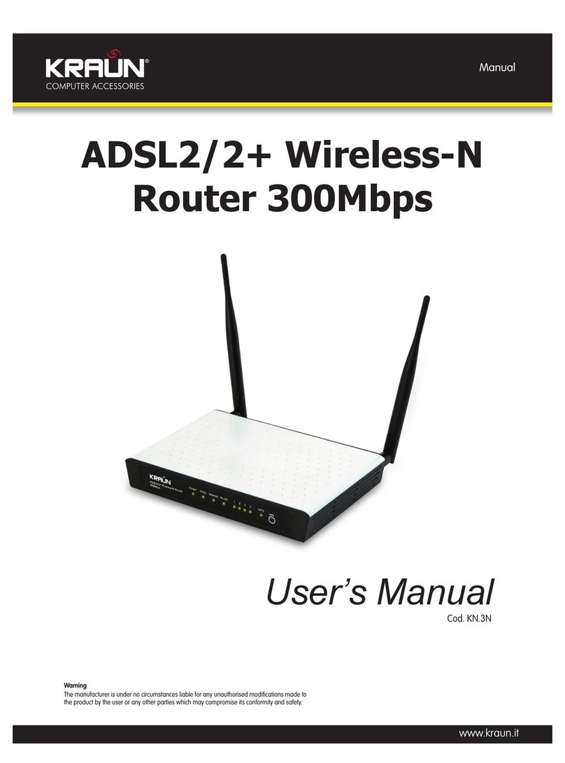 Kraun Wireless ADSL2/2plus Modem Router 54Mbps User manual