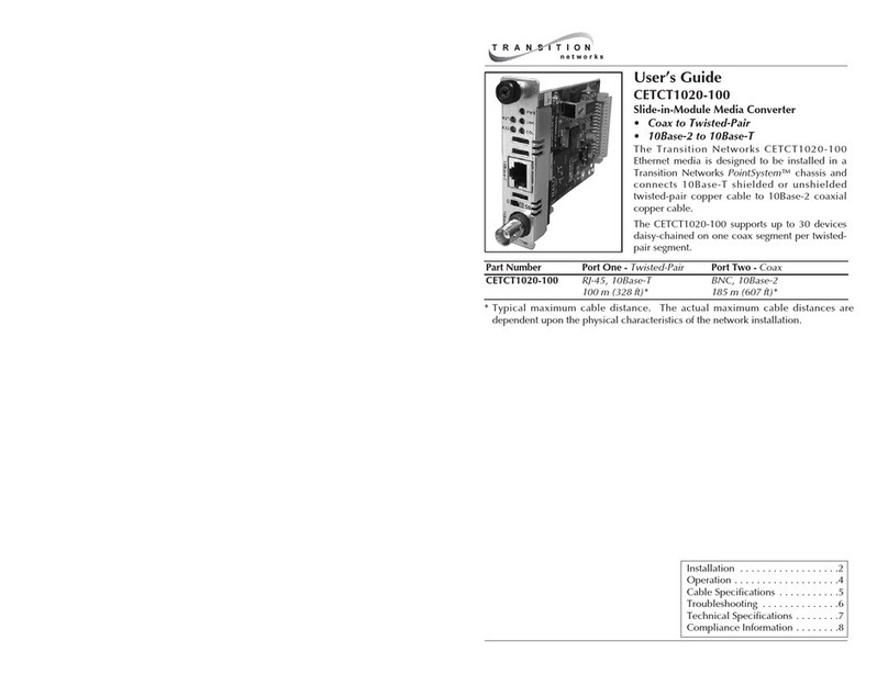 Transition Networks CETCT1020-100 User manual