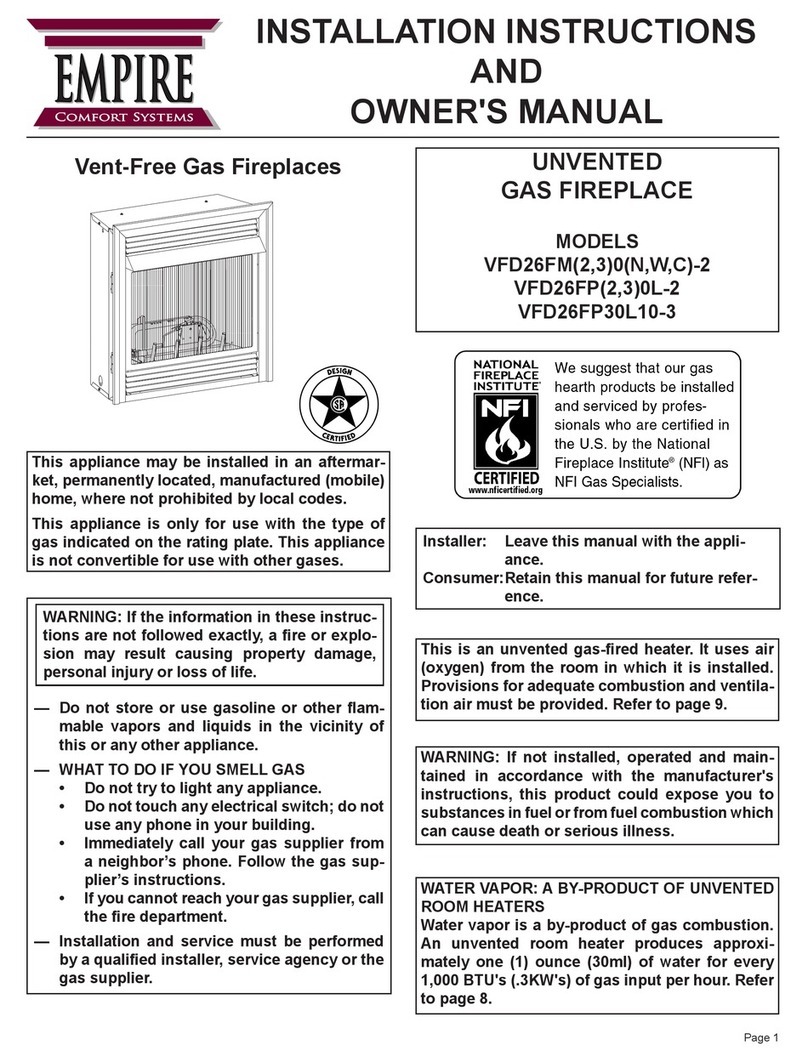 Empire Comfort Systems VFD26FM20N-2 Installation instructions and owner's manual