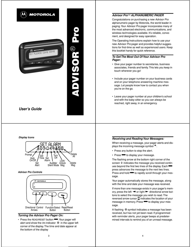 Motorola Advisor Pro User manual