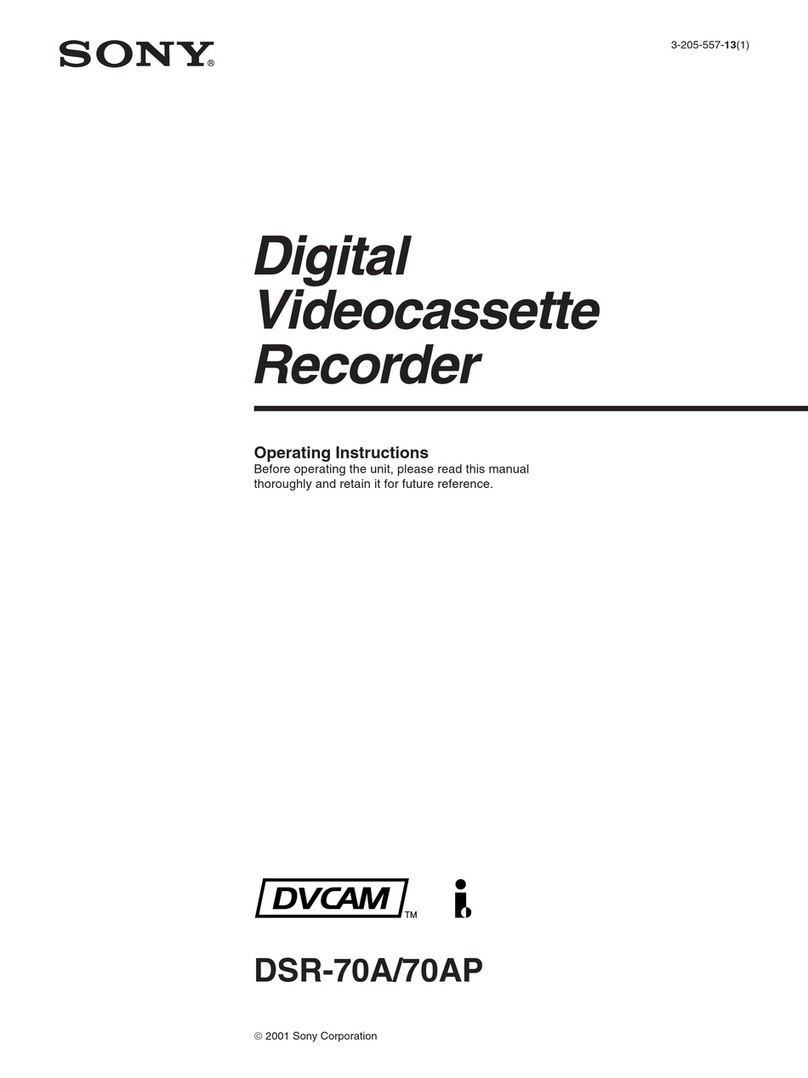 Sony DVCAM DSR-70A User manual Sony DVCAM DSR-70A User manual
