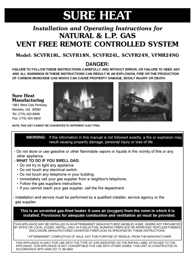 Sure Heat SCVFR18L Installation and operating instructions