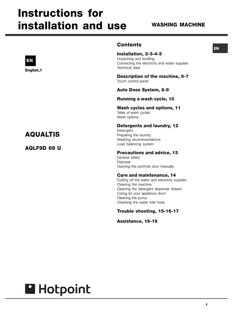 Hotpoint AQUALTIS AQLF9D 69 U Instructions for  and... Instructions for installation and use