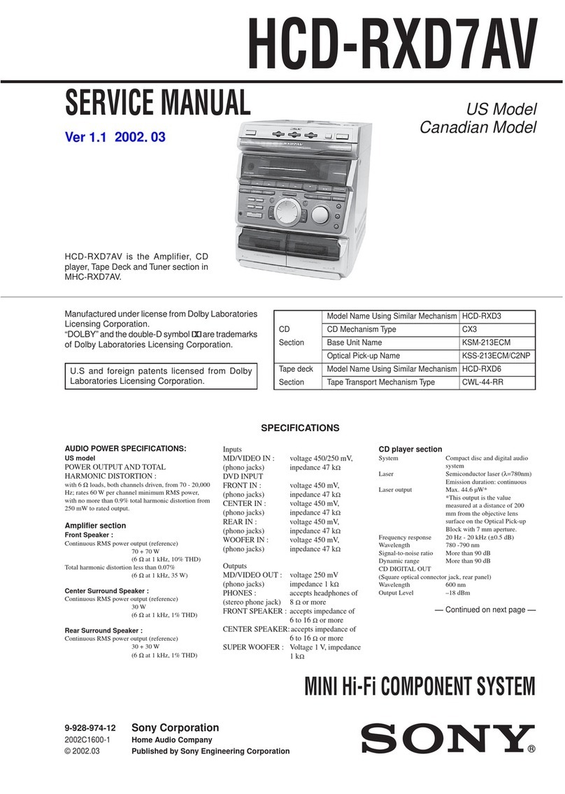 Sony HCD-RXD7AV User manual