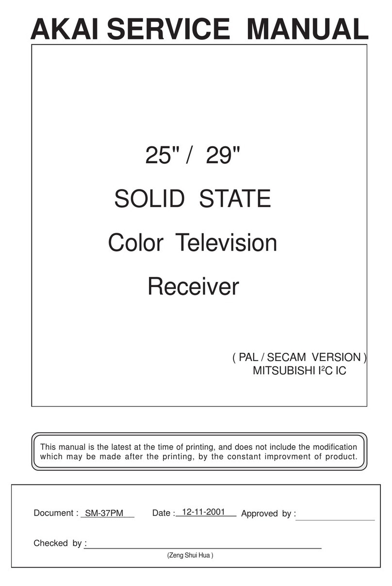Akai 25" / 29" SOLID STATE Color Television... Service manual