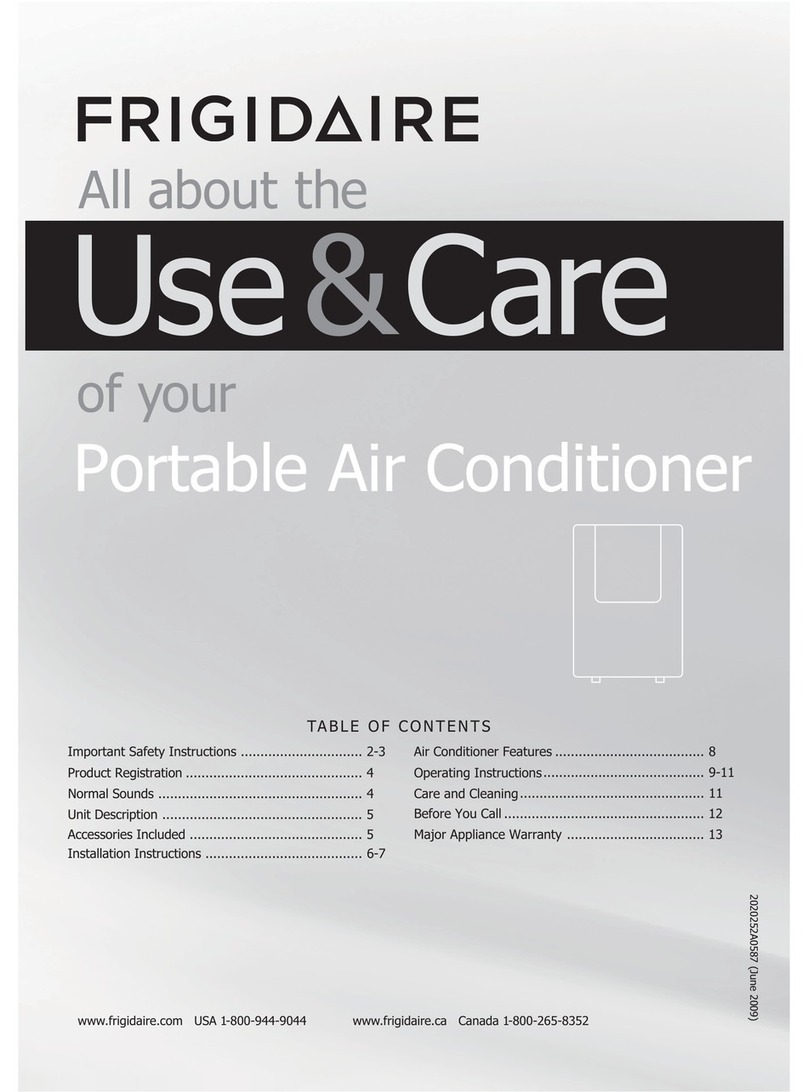 Frigidaire ELECTRONIC CONTROL AIR CONDITIONER use & care