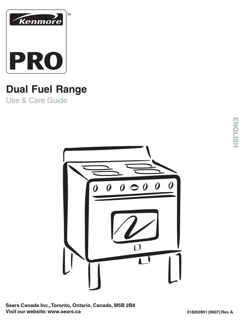 Kenmore 30" DUAL FUEL RANGE User manual