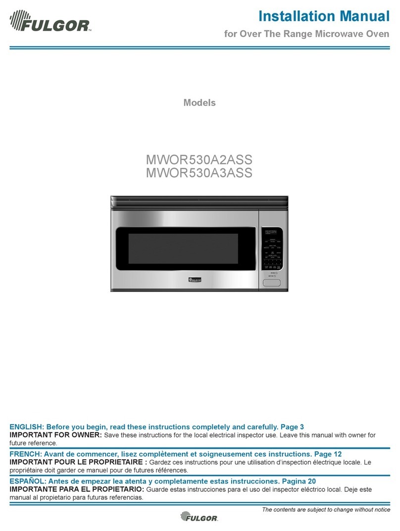 FULGOR MWOR530A2ASS installation manual