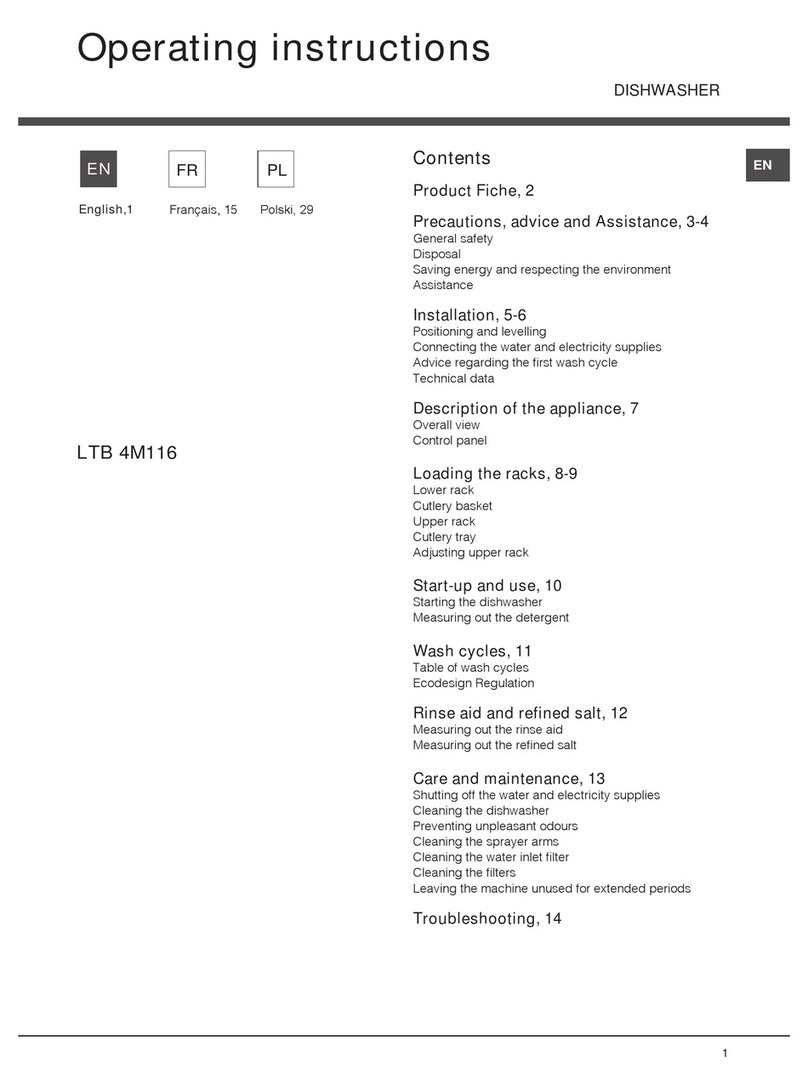 Hotpoint Ariston LTB 4M116 operating instructions