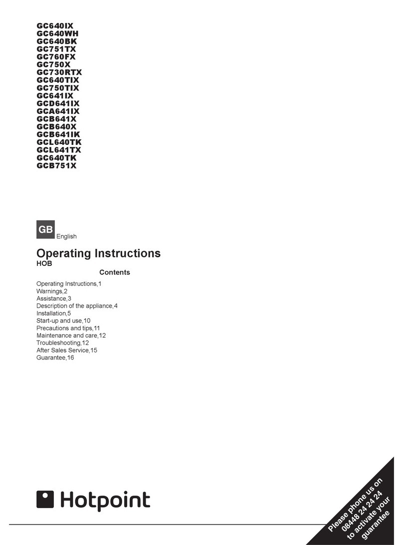 Hotpoint GC640IX operating instructions