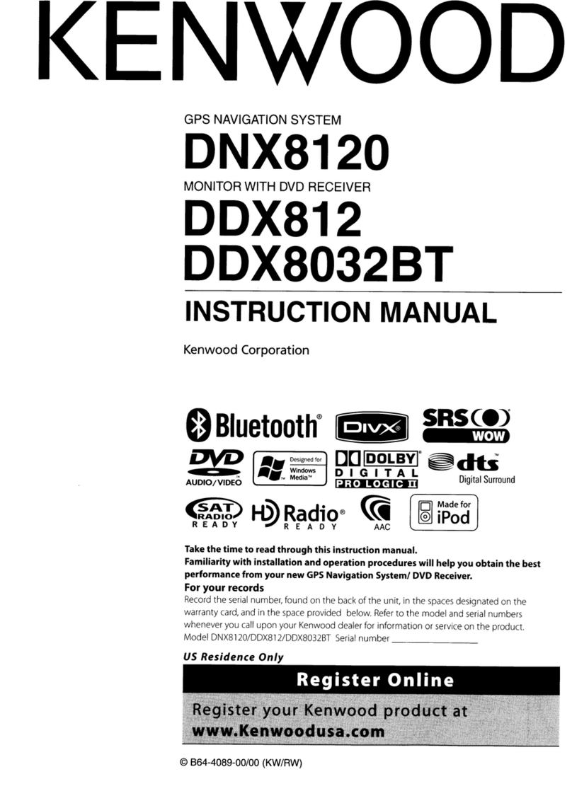 Kenwood DNX8120 - Excelon - Navigation System User manual