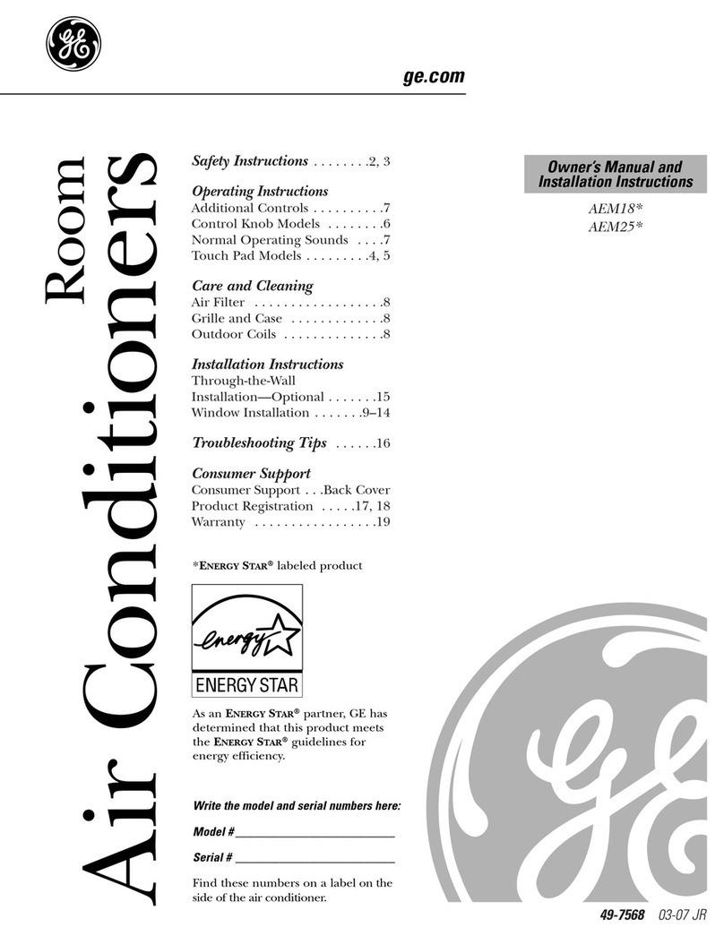 GE CLIMATISEUR AEM18* Operating instructions