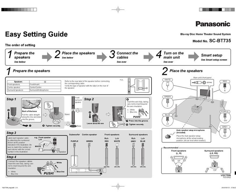 Panasonic SC-BT735 Easy setting guide