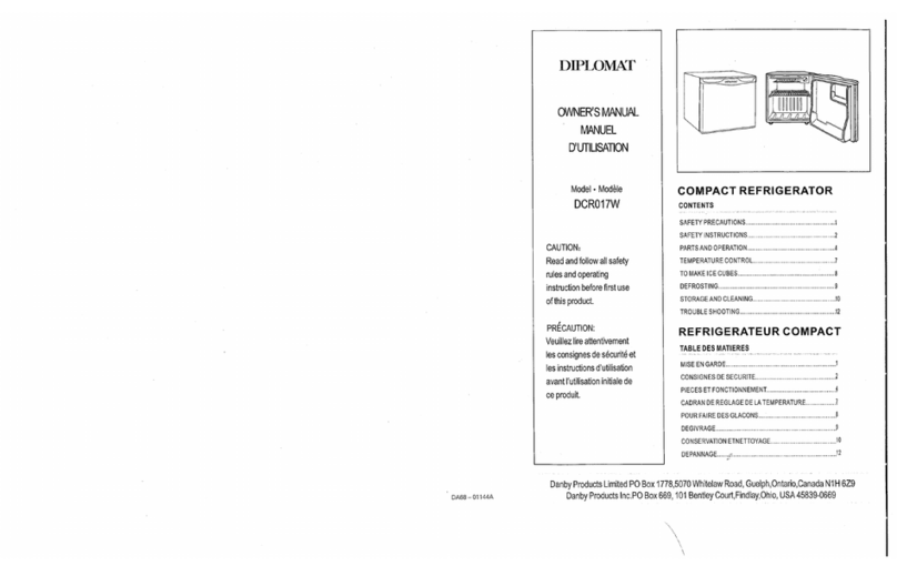 Danby Diplomat DCR017W User manual