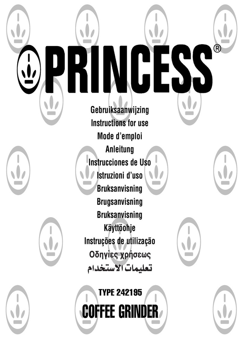 Princess COFFEE GRINDER Instructions for use