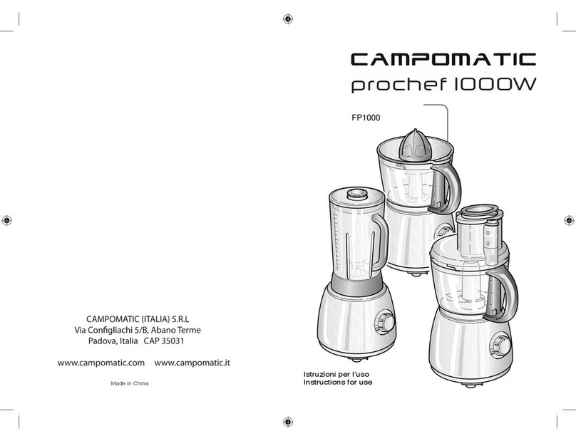 Campomatic prochef 1000W FP1000 Instructions for use