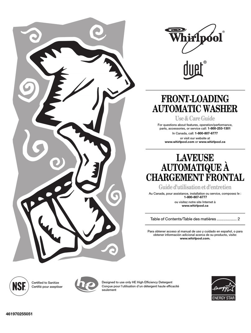 Whirlpool FRONT-LOADINGAUTOMATIC WASHER Use and care guide