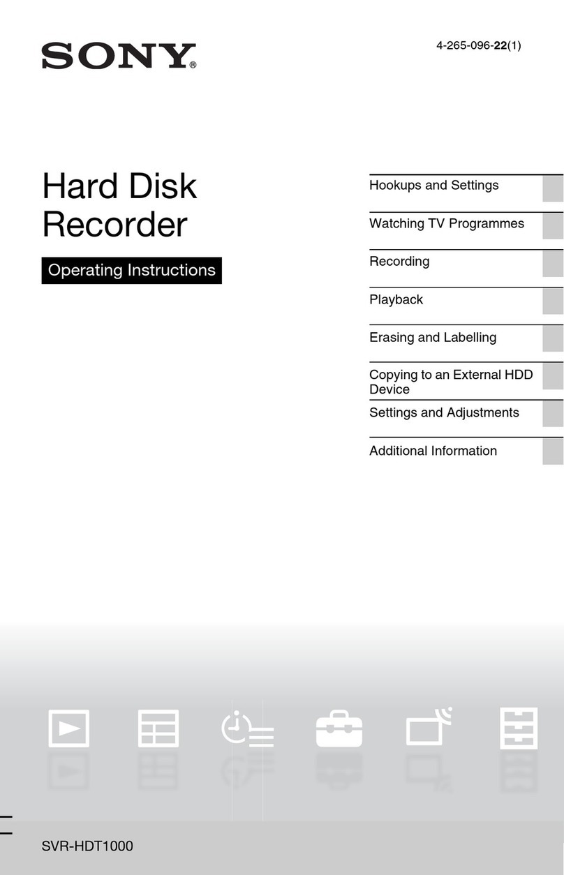 Sony SVR-HDT1000 operating instructions