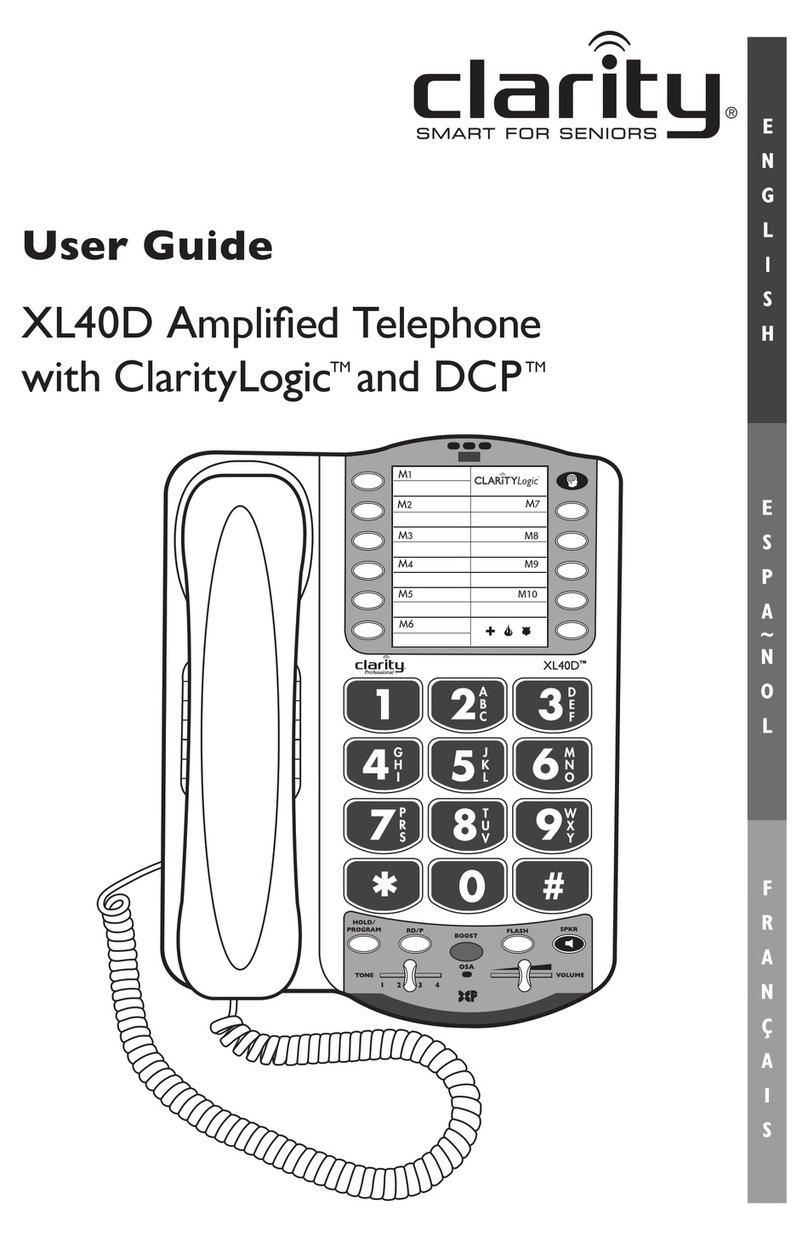 Clarity XL40D User manual