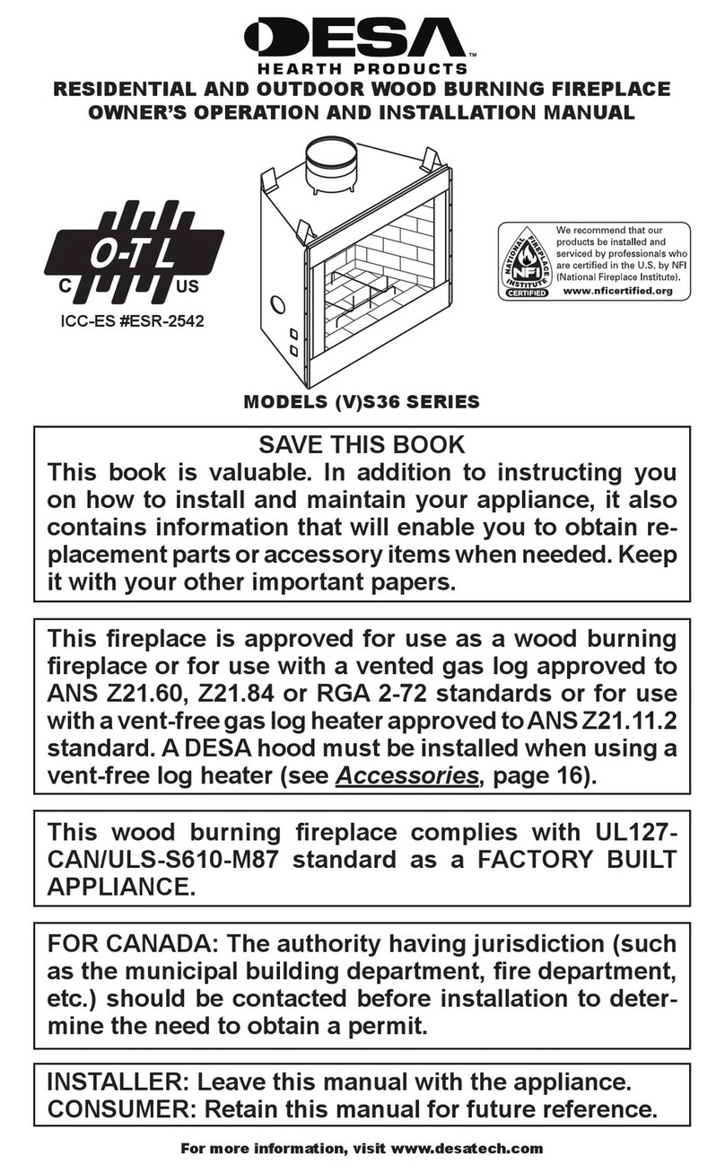 Desa S36 Series OWNER'S OPERATION AND INSTALLATION MANUAL Desa S36 Series OWNER'S OPERATION AND INSTALLATION MANUAL
