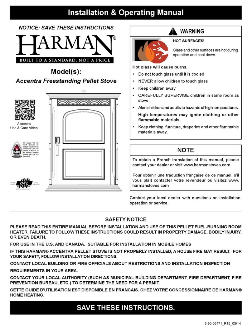 Harman Accentra Freestanding Pellet Stove Installation instructions