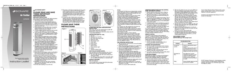 Bionaire BAP825RC Instruction leaflet
