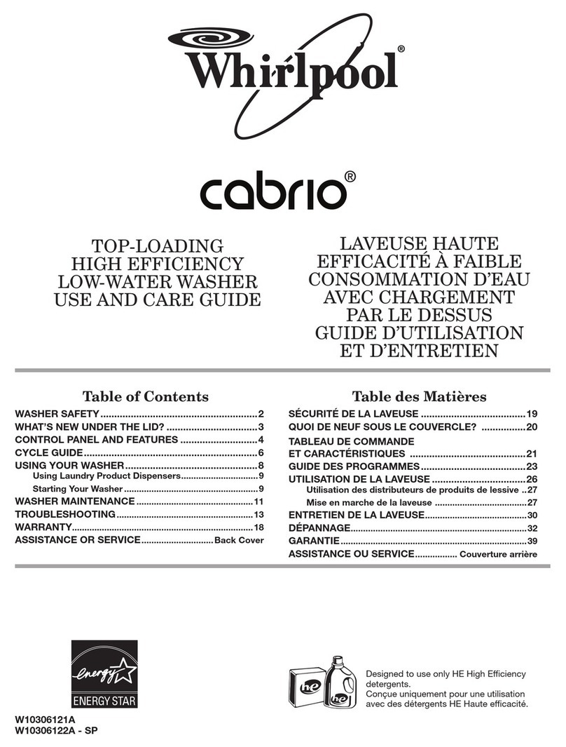Whirlpool Cabrio,- WED7300X Use and care guide