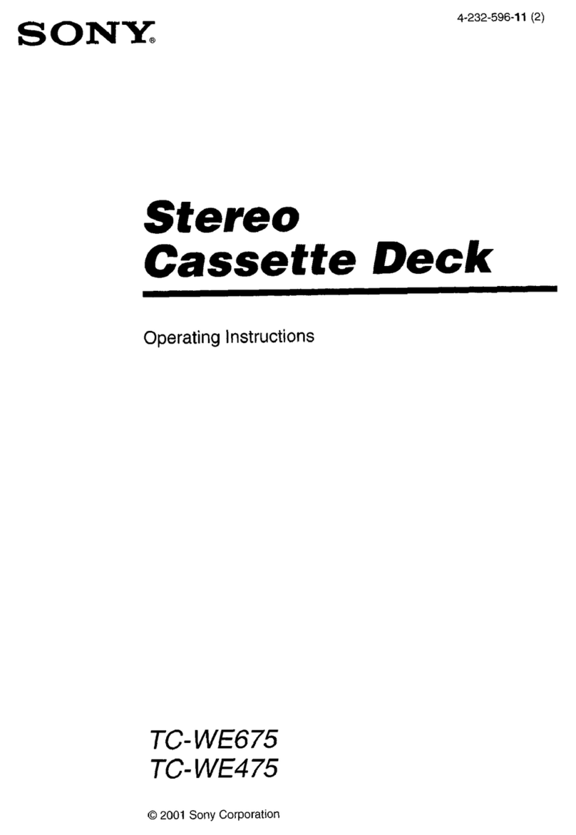 Sony TC-WE675 - Dual A/r Cassette Deck operating instructions