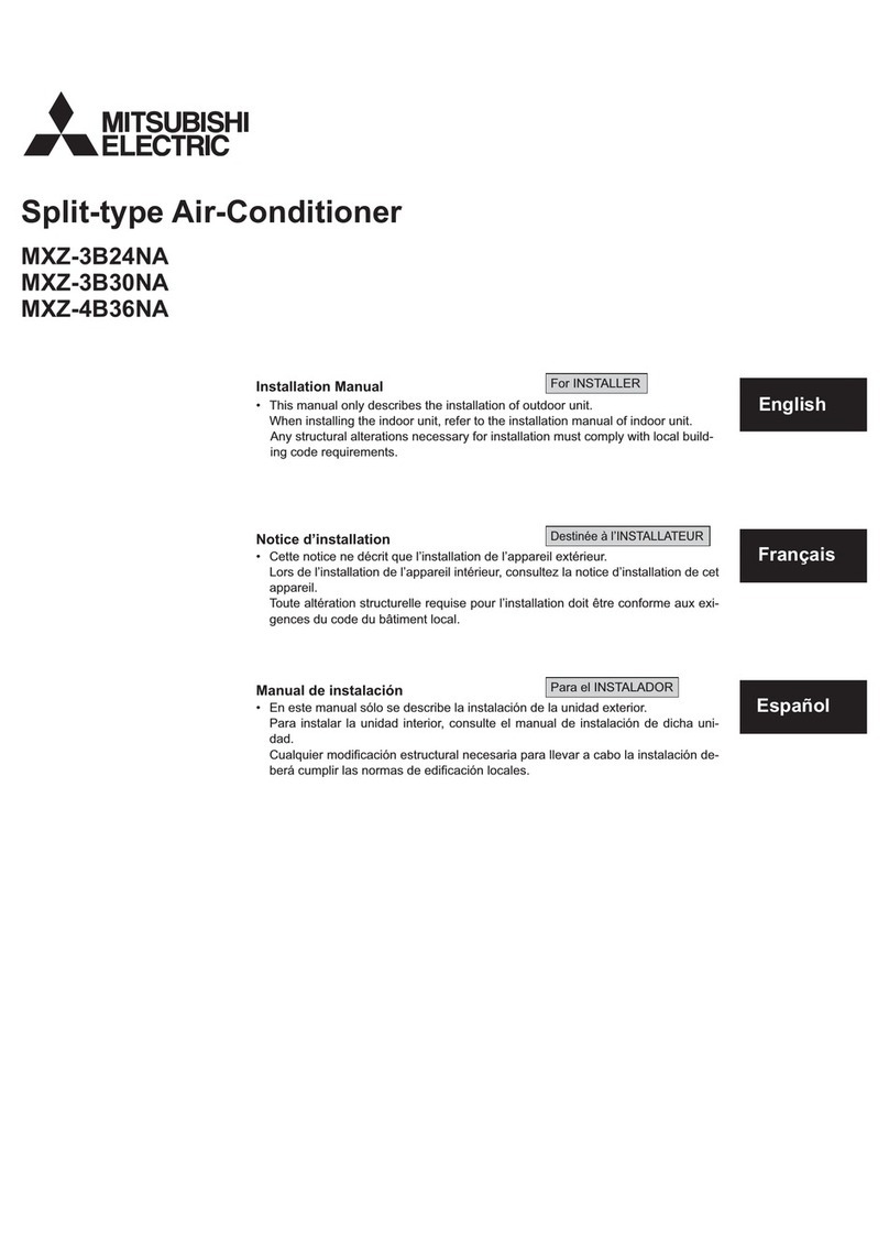 Mitsubishi Electric Mr. Slim MXZ-3B24NA installation manual