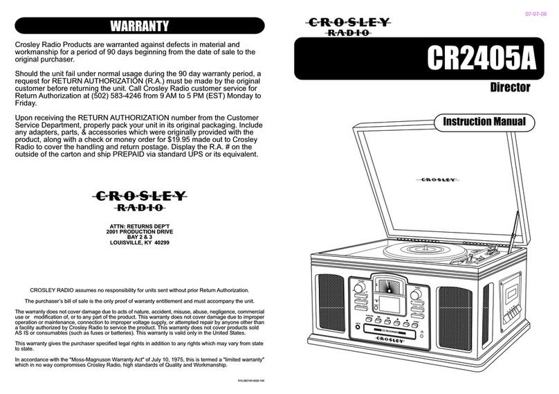 Crosley Director CR2405A User manual