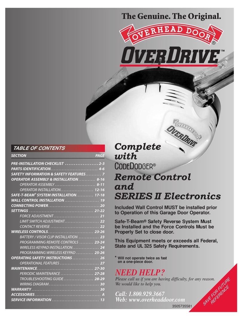 Overhead door OverDrive user guide