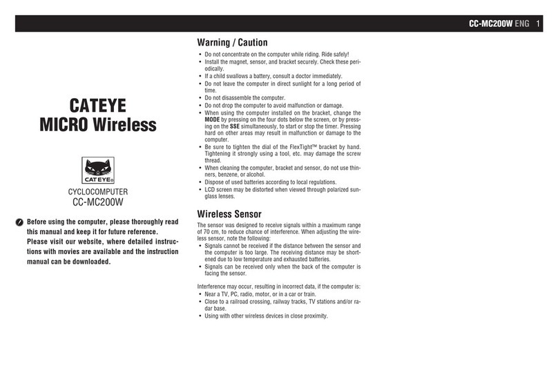 Cateye Micro wireless CC-MC200W User manual