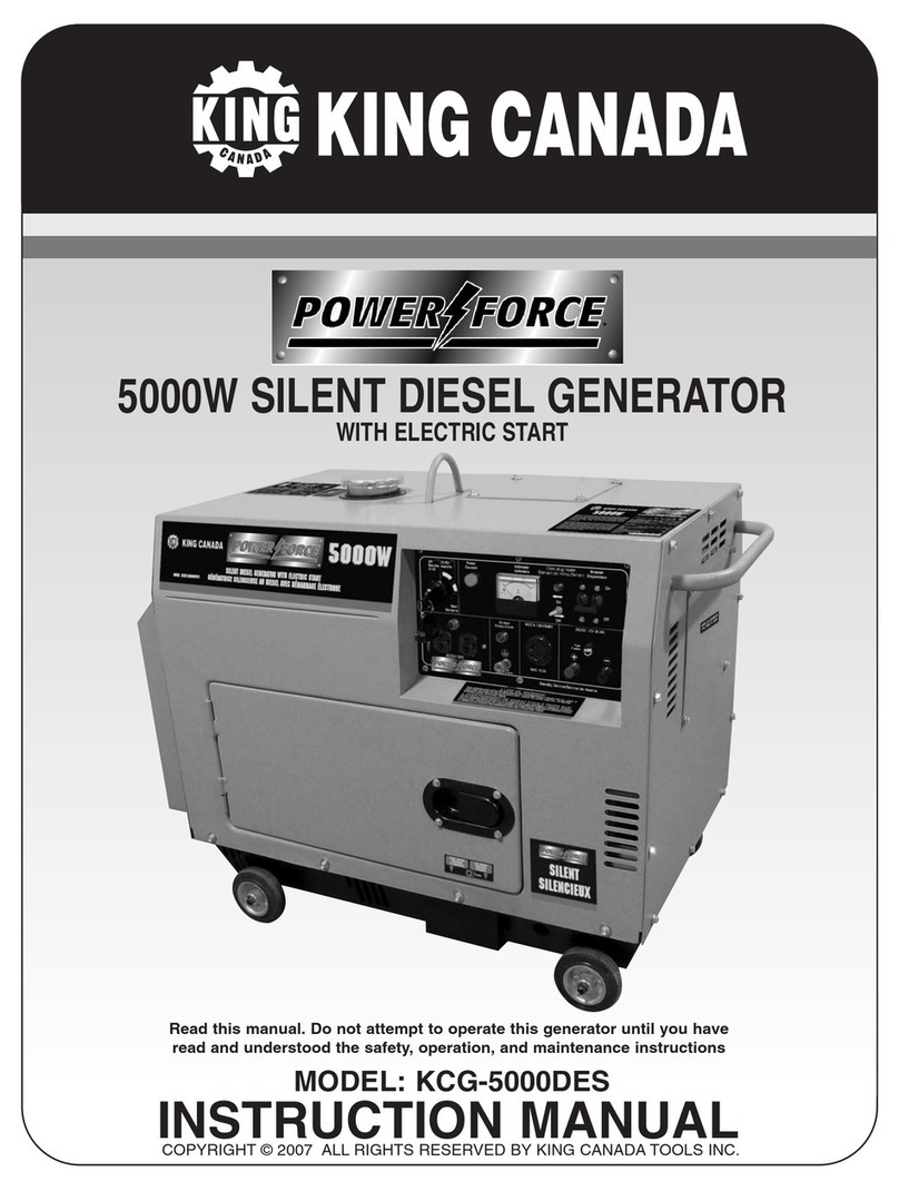 King Canada Power Force KCG-5000DES instruction manual