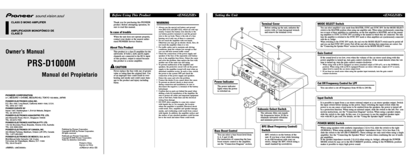 Pioneer PRS-D1000M owner's manual
