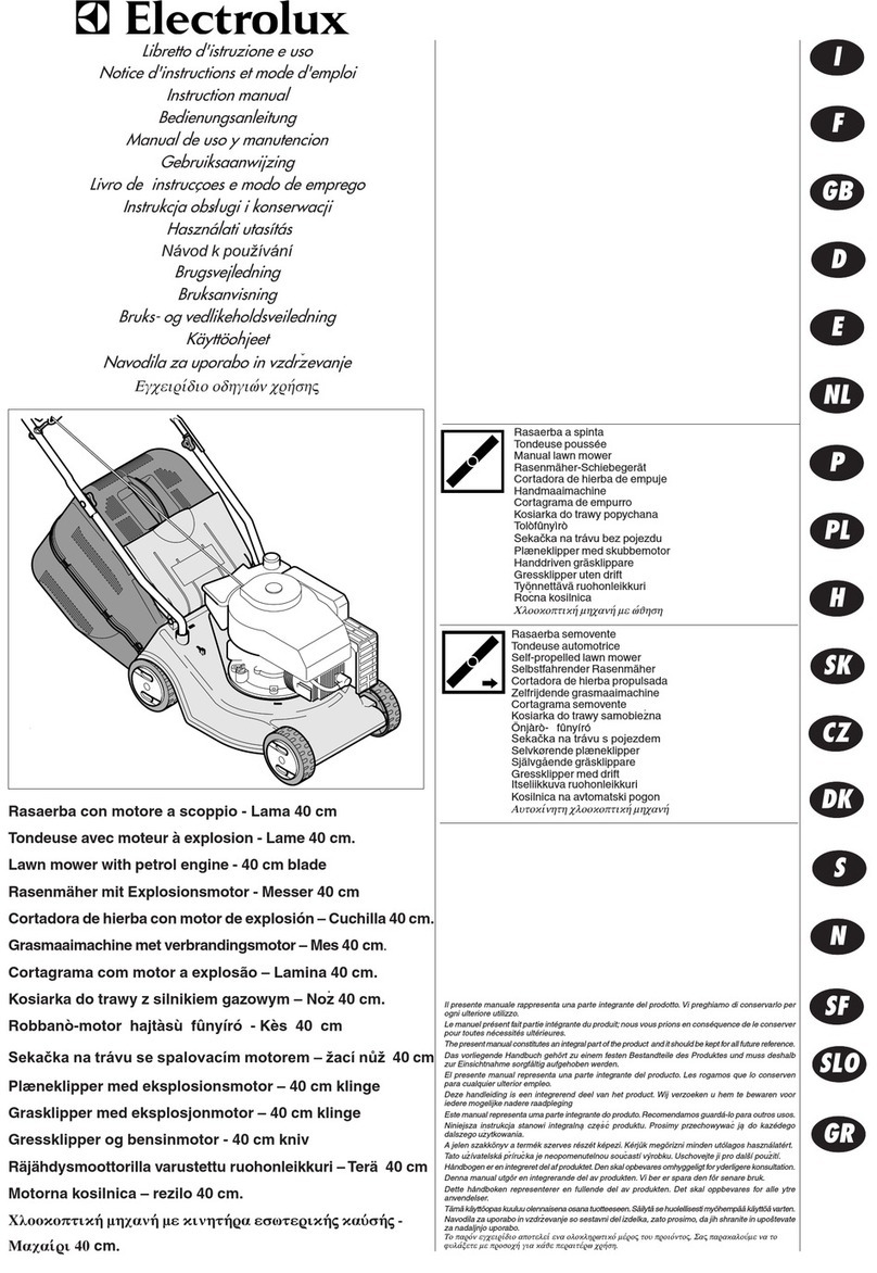 Electrolux Lawn mower with petrol engine - 40 cm blade User manual