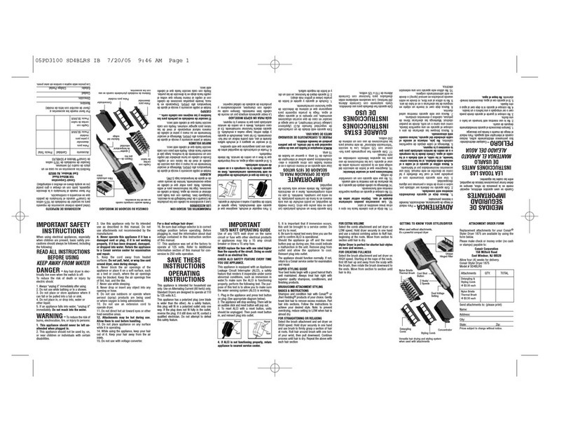 Conair SD4BLRS User manual