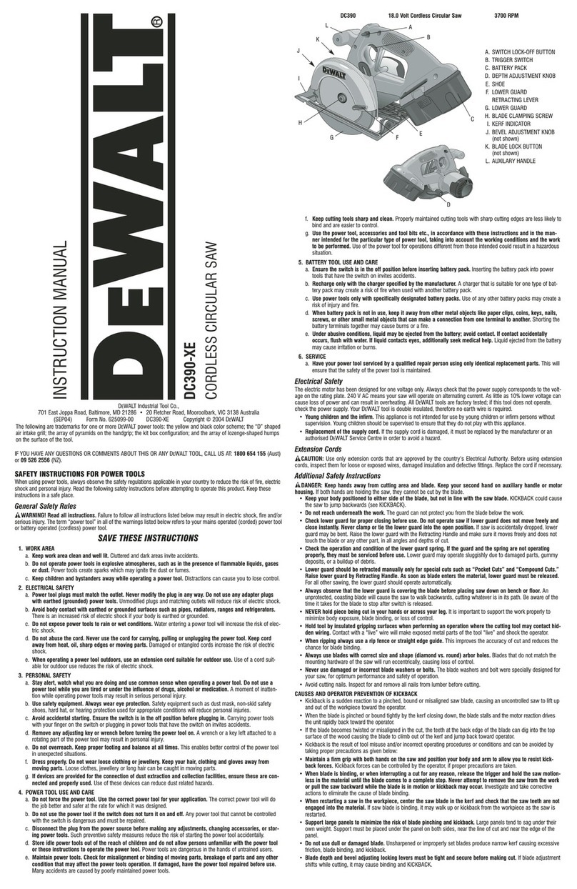 DeWalt DC390-XE instruction manual