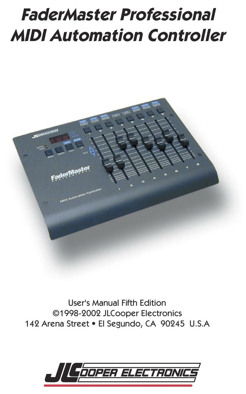 JLCooper Electronics FaderMaster Professional User manual JLCooper Electronics FaderMaster Professional User manual
