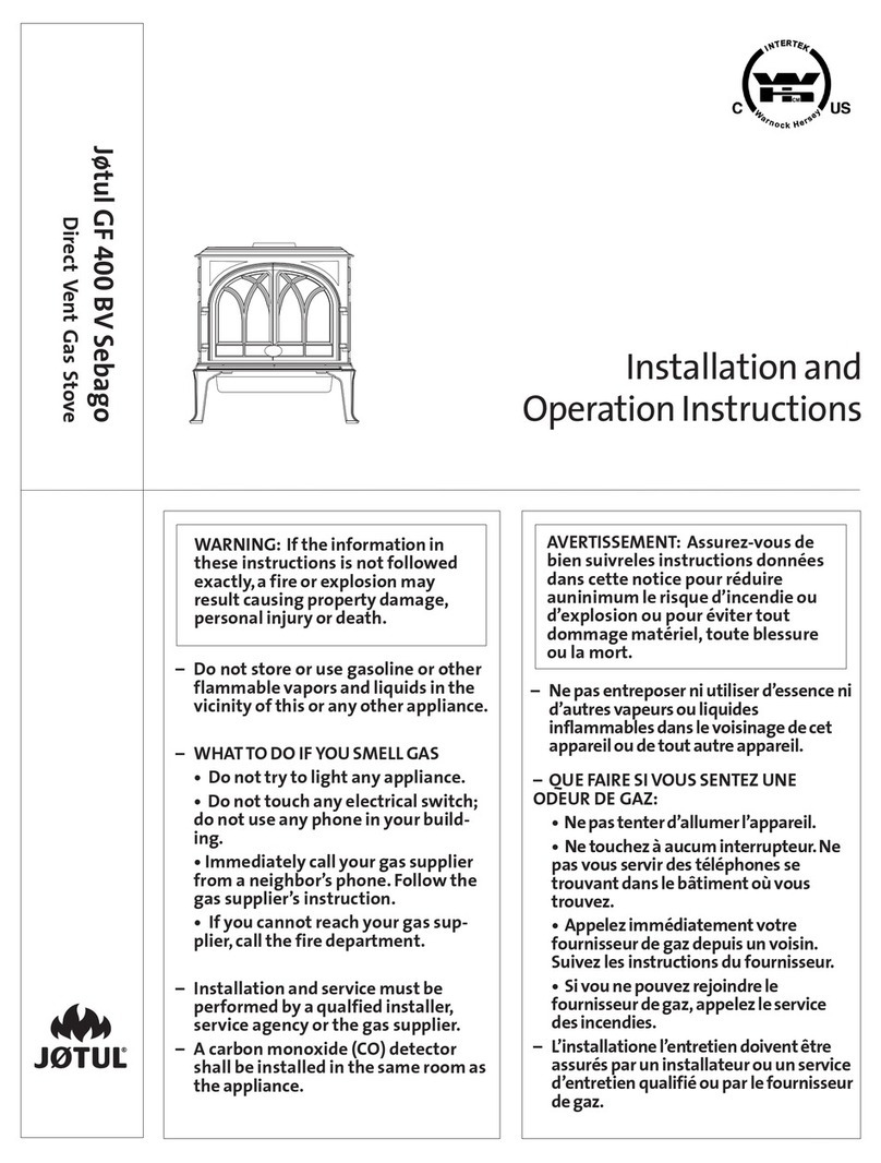 Jøtul GF 400 BV Sebago Installation and operation instructions Jøtul GF 400 BV Sebago Installation and operation instructions