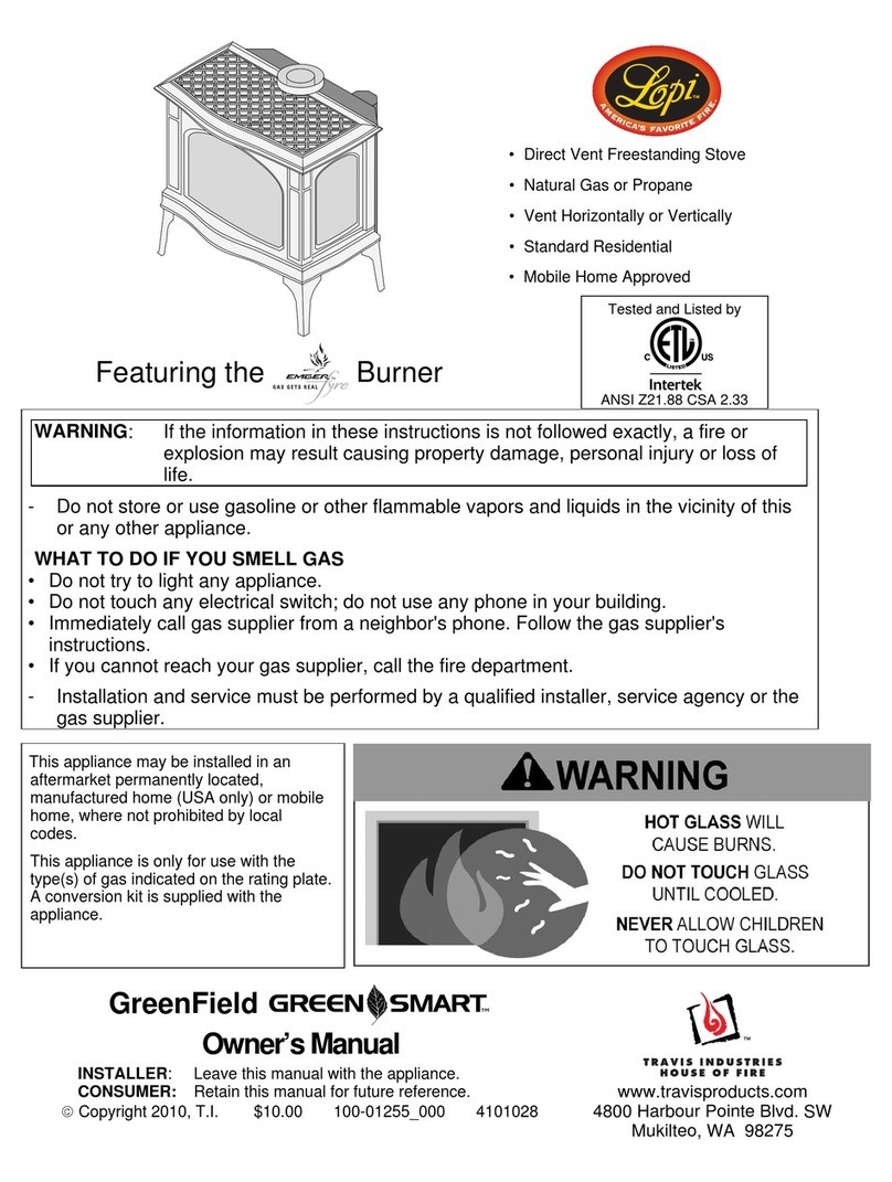 Travis Industries Lopi GreenField GS User manual