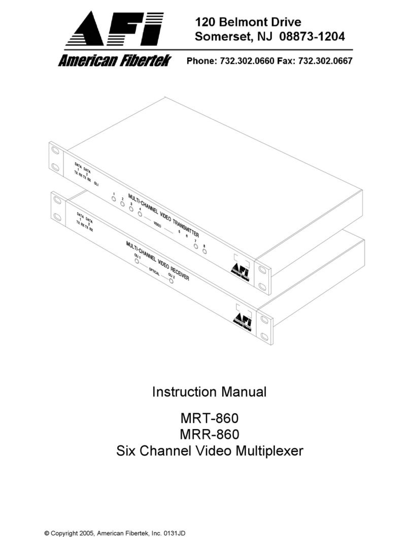 American Fibertek MRT-860 User manual American Fibertek MRT-860 User manual