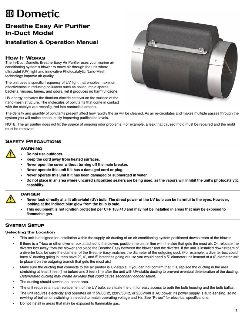 Dometic In-Duct Model Installation and operation manual