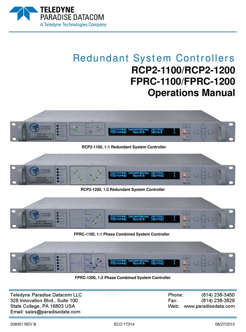 Teledyne RCP2-1100 Operation manual