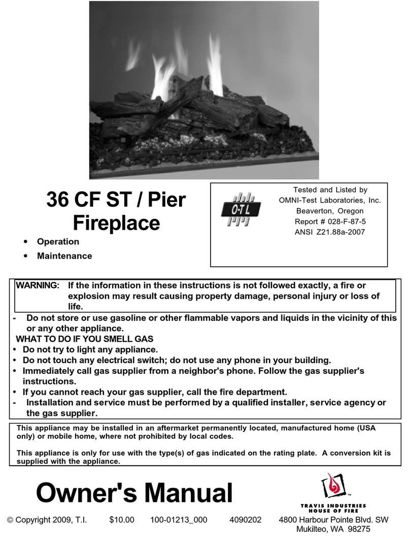 Travis Industries 36 CF ST User manual