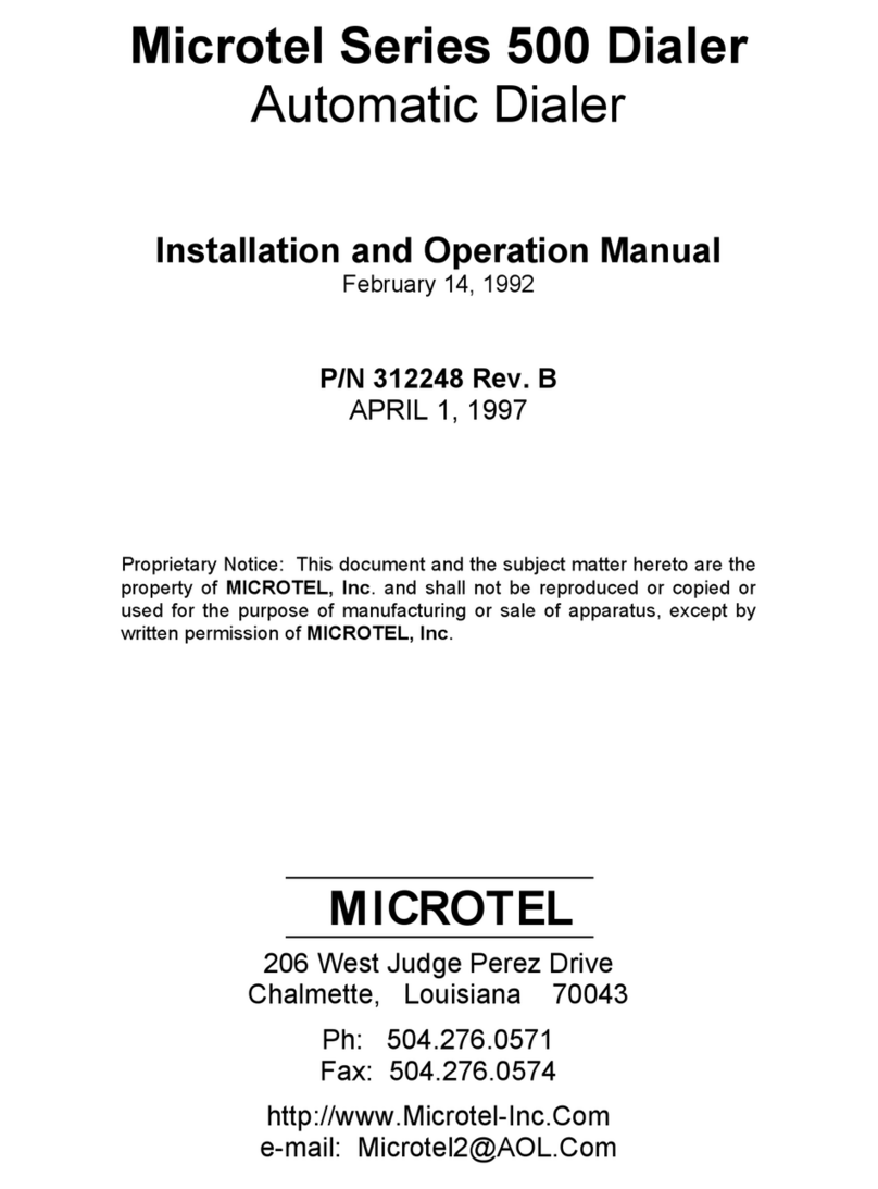 Microtel Series 500 Installation and operation manual