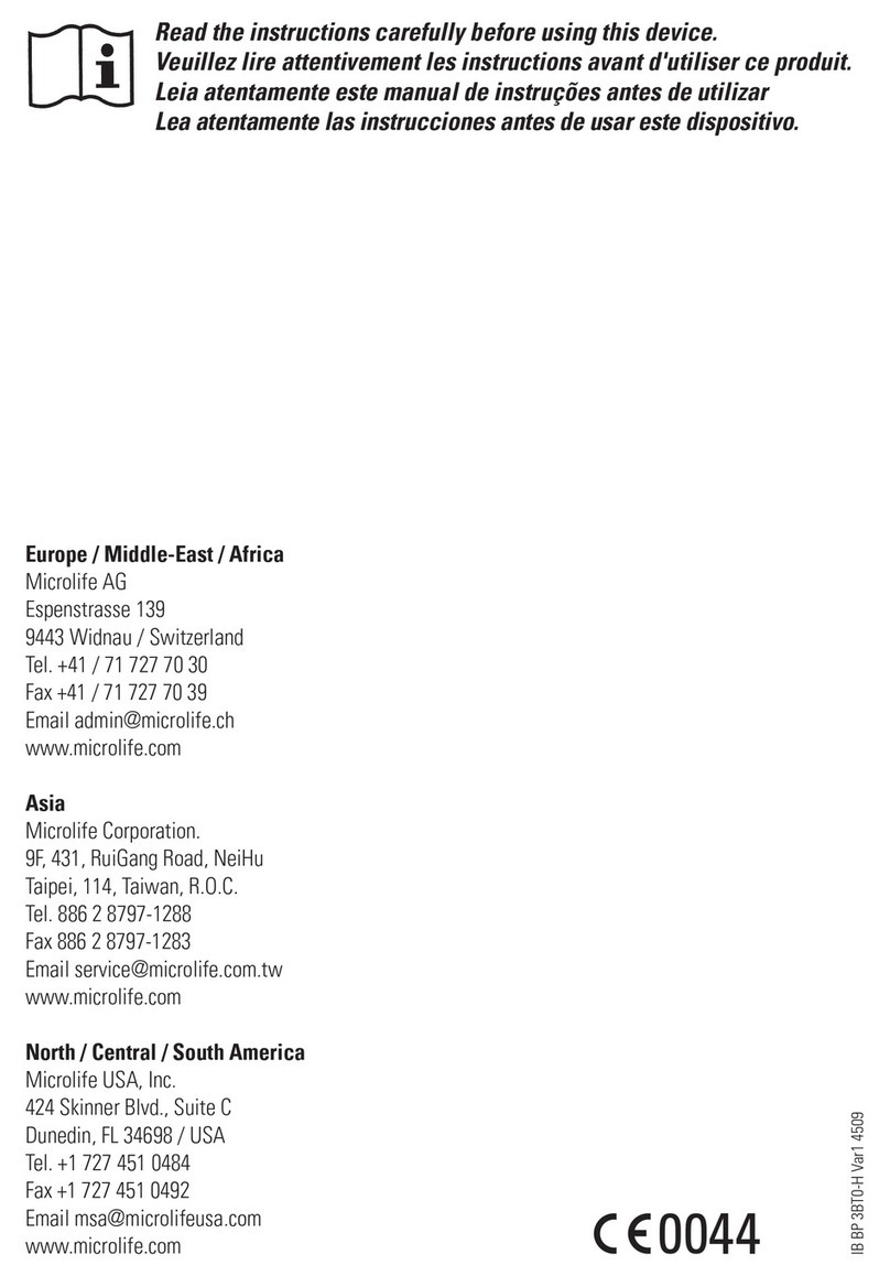 Microlife BP 3BTO-H User manual